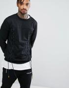 Night Addict Lace Up Sweater - Black