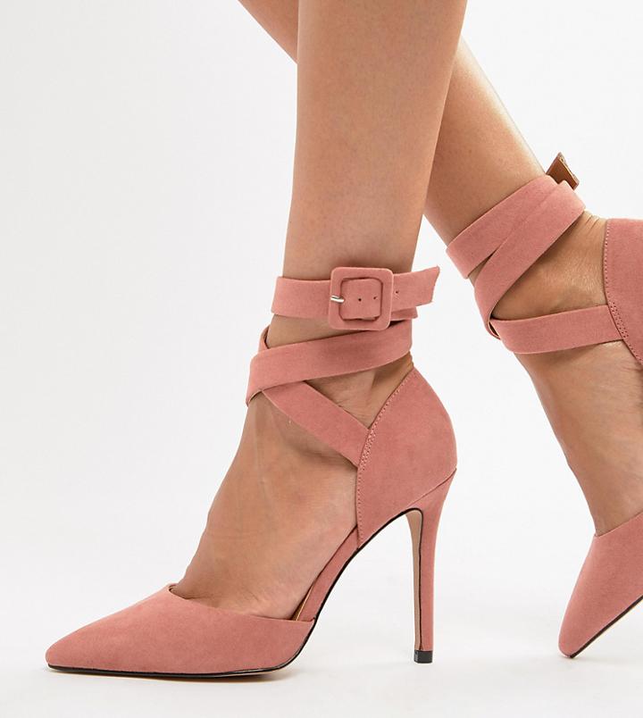 Qupid Pointed High Heels - Pink
