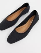 Rubi Carina Square Toe Ballet Flats In Black