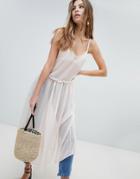 Oh Mylove Sheer Midaxi Dress - Orange