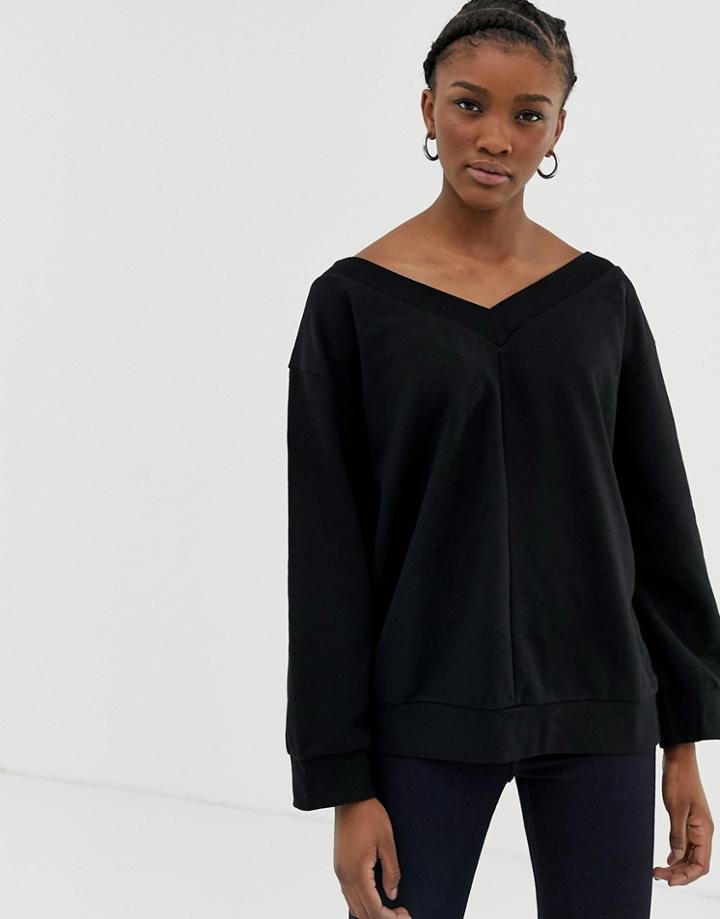 Cheap Monday Well V-neck Sweatshirt - Black