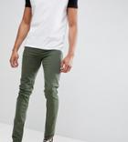 Asos Design Tall Skinny Jeans In Green - Green
