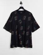 Nicce Surface All Over Print T-shirt In Black