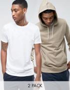 Asos Hoodie And Short Sleeve T-shirt 2 Pack Save - Multi