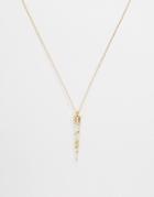 Orelia Gold Leaf Resin Spear Pendant Necklace - Gold
