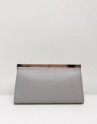 Ted Baker Mesa Metal Frame Detail Clutch Bag - Gray