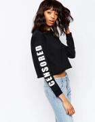 Asos Censored Cropped Sweat - Black
