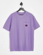 Topman Oversized Waffle T-shirt With Pocket In Washed Purple