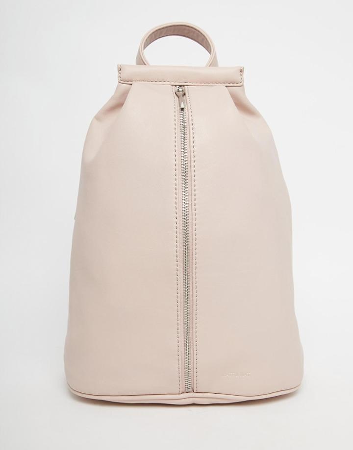 Matt & Nat Backpack With Front Zip Fastening In Pastel Pink - Petal