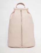 Matt & Nat Backpack With Front Zip Fastening In Pastel Pink - Petal