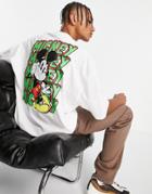 Asos Design T-shirt With Disney Mickey Mouse Repeat Prints In Ecru-neutral