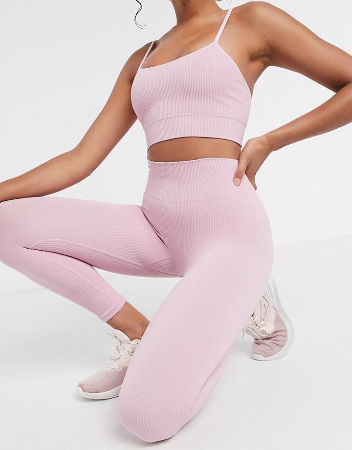 Hiit Ribbed Leggings In Pink