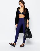Blue Life Preforated Contrast Legging - Ultramarine