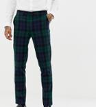 Heart & Dagger Slim Suit Pants In Blackwatch Check - Green