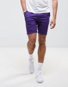 Asos Skinny Shorts In Purple - Purple