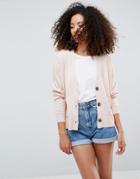 Asos Boyfriend Cardigan In Boxy Fit - Pink