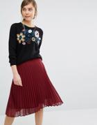 Vero Moda Floral Embroidered Sweater - Black