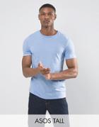 Asos Tall T-shirt With Crew Neck In Blue - Blue