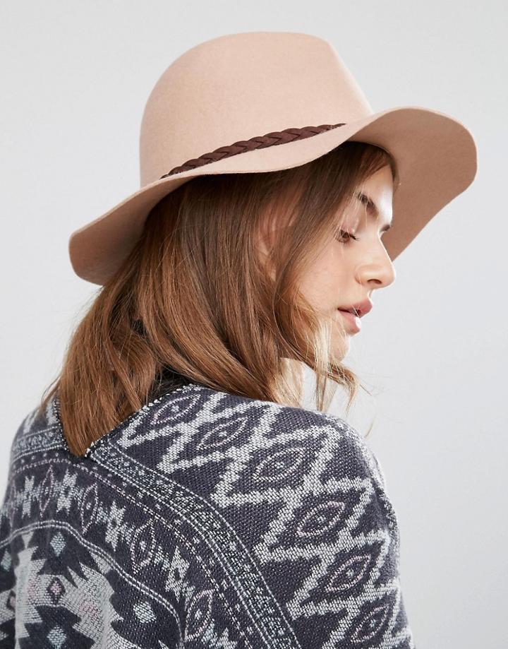 Boardmans Wool Felt Fedora Hat - Beige