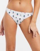 Chelsea Peers Bikini Bottom In Cactus Print - White