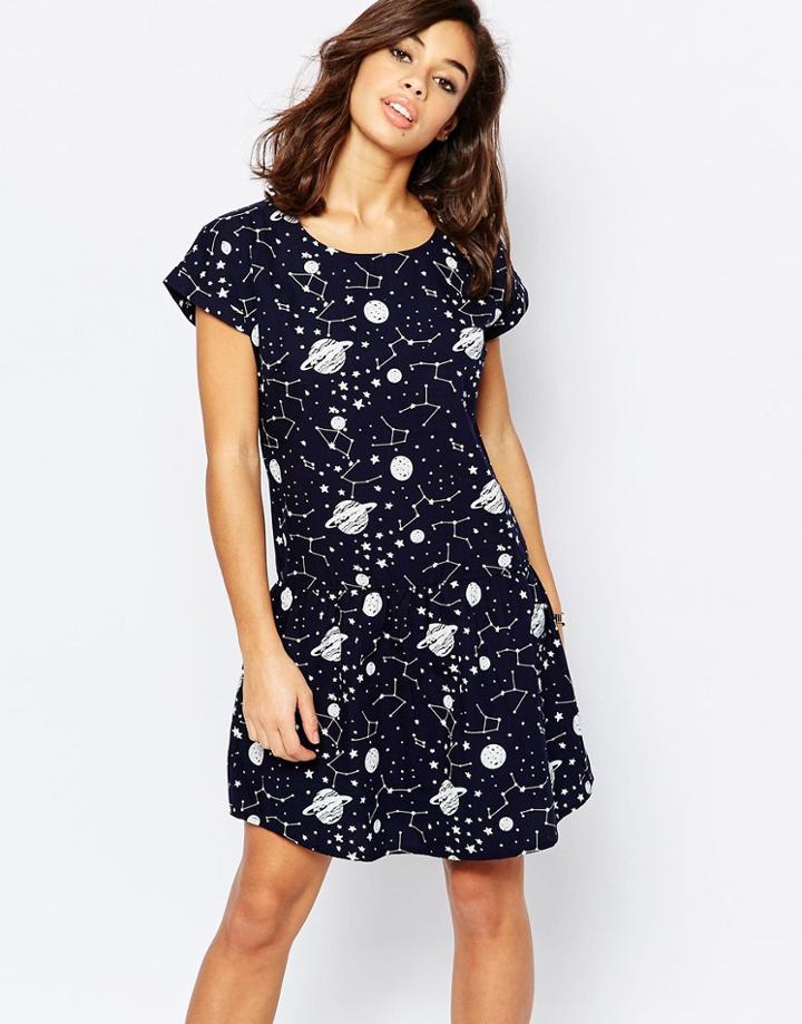 Noisy May Petite Cosmo Short Sleeve Shirt Dress
