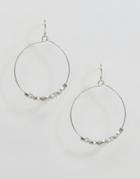 Designb Beaded Hoop Earrings - Silver
