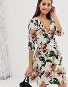 Only Nova Floral Print Dress - Cream