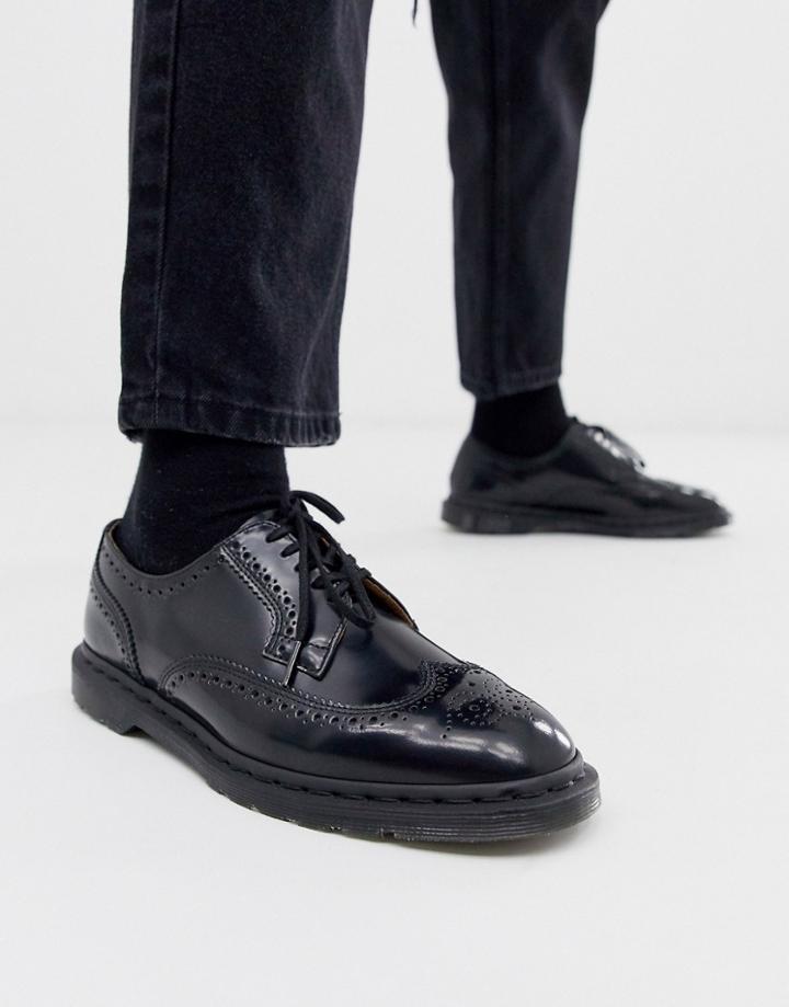 Dr Martens Kelvin Brogues In Black Polished Smooth