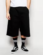 Asos Oversized Shorts In Twill - Black