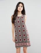 Only Dorte Border Printed Shift Dress - Red