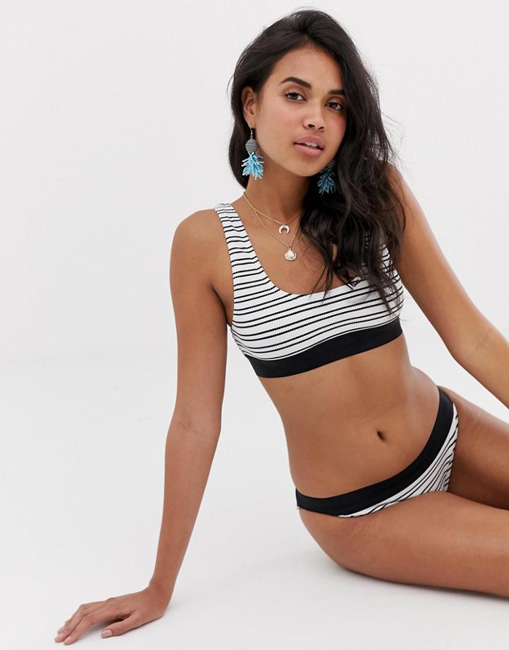 French Connection Sport Stripe Bikini Top