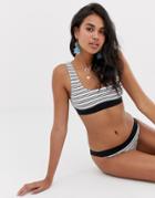 French Connection Sport Stripe Bikini Top