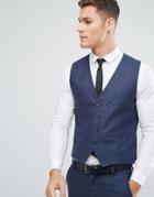 Selected Homme Slim Vest In Italian Wool Mix - Blue
