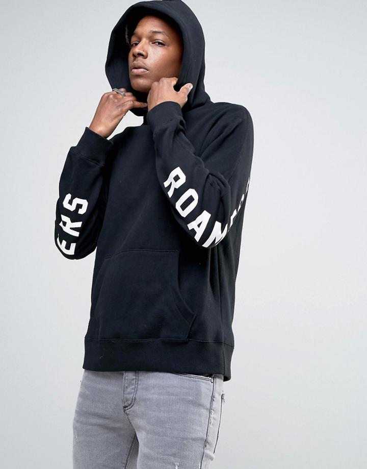 Poler Hoodie With Sleeve Print - Black