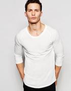 Nudie Long Sleeve Top Quarter Sleeve In Off White - Offwhite