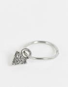 Topshop Crystal Arrow Hoop Earring In Silver