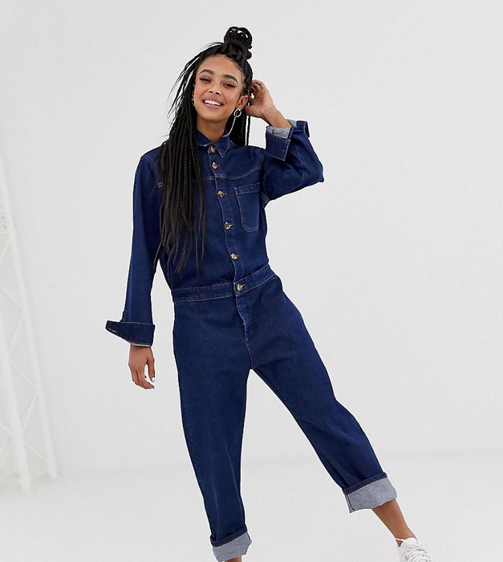 Collusion Denim Boiler Suit-blue