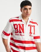 Topman Stripe Shirt In White And Red