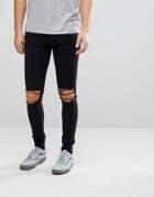 Dr Denim Leroy Wrecking Black Skinny Jeans - Black