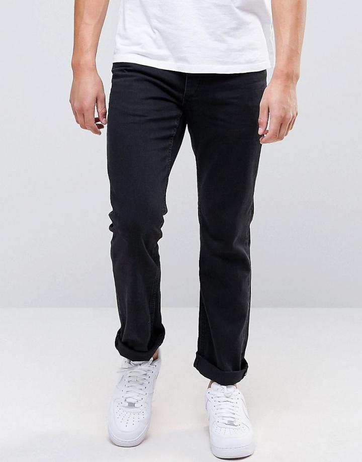 Jack And Jones Regular Jeans In Mid Wash - Black
