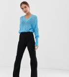 Y.a.s Petite Flared Pants With Seam Detail - Black