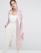 Missguided Premium Stripe Duster - Pink