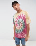 Asos Oversized T-shirt With Spiral Tie Dye Wash - Multi