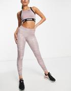 Puma Studio Yoga High Waisted Leggings With Wave Effect In Mauve-purple