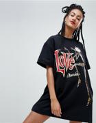 Love Moschino Catz Print Sweat Dress - Black