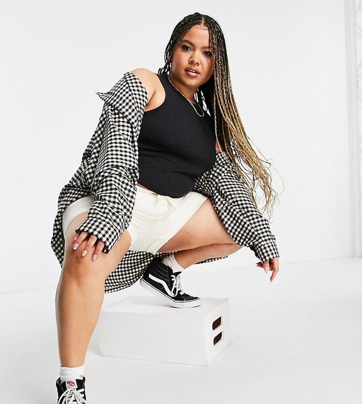 Asos Design Curve Oversized Tank In Textured Fabric In Black
