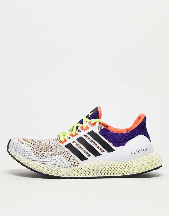 Adidas Running Ultraboost 4d Sneakers In White And Purple