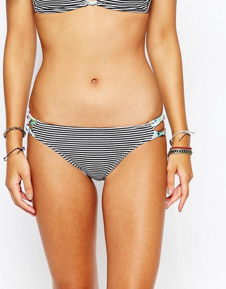 Banana Moon Birdy Stripe Bikini Bottom - Black