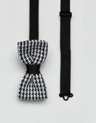 7x Knitted Houndstooth Bow Tie - Black