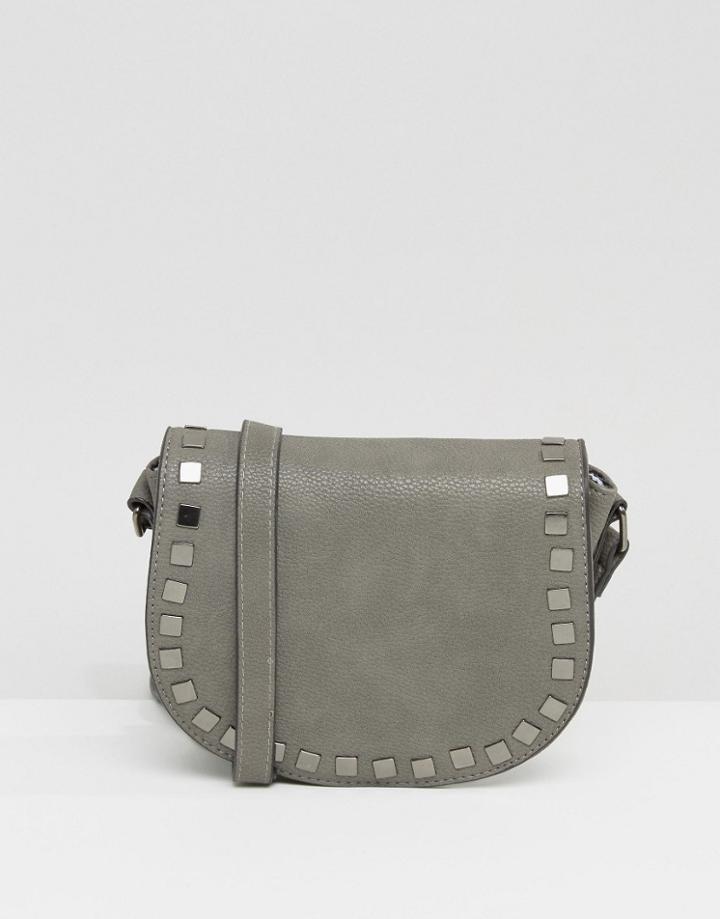 Yoki Chain Saddle Cross Body Bag - Gray